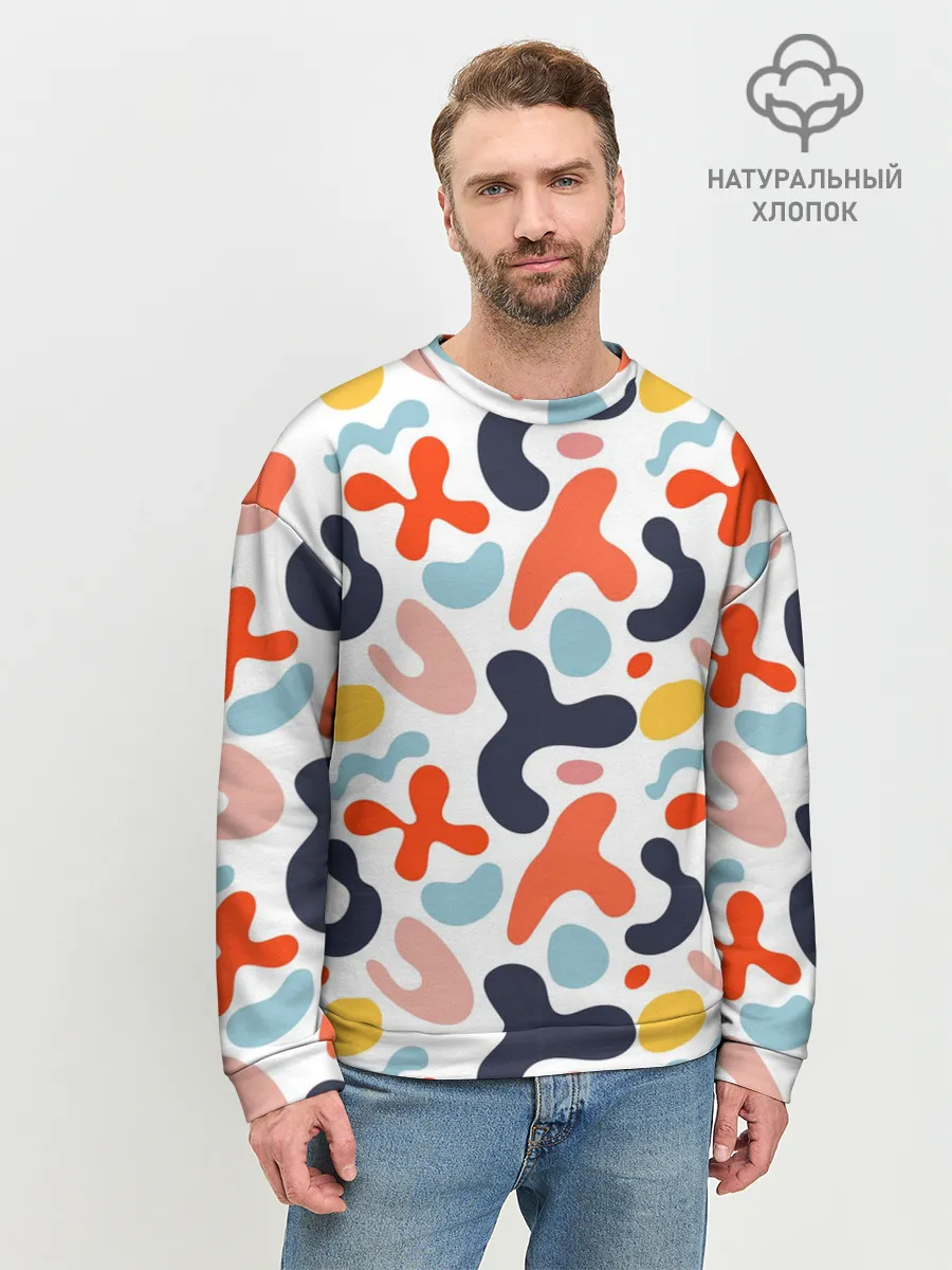 Мужской свитшот базовый / Абстрактные цветные пятна