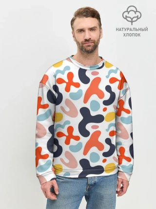 Мужской свитшот базовый / Абстрактные цветные пятна