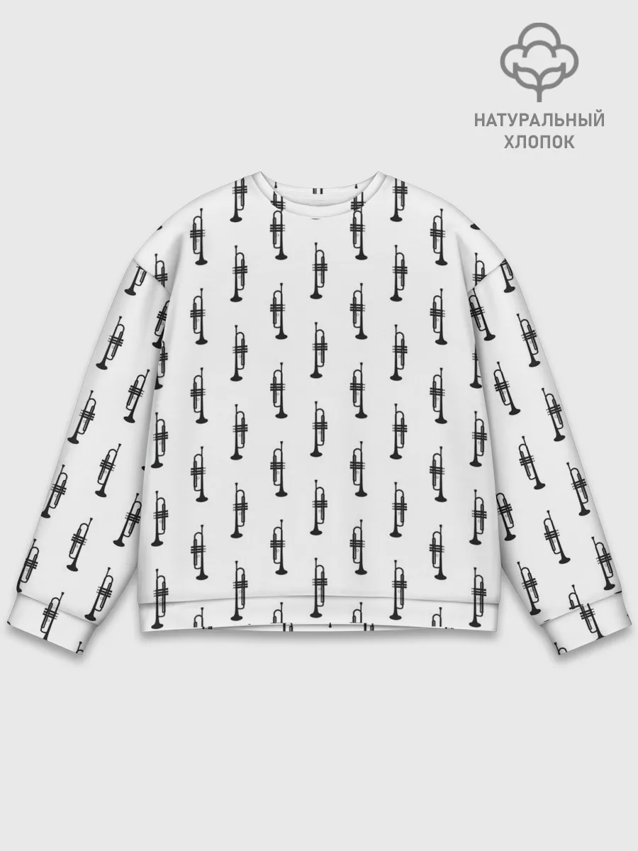 Мужской свитшот базовый / Труба, музыкальный инструмент