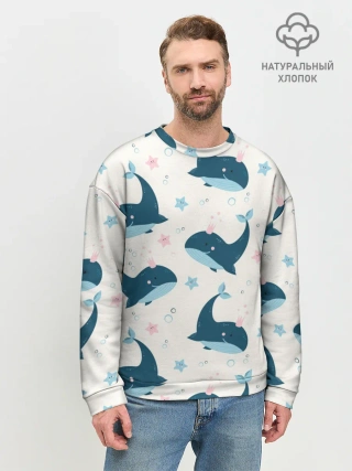 Мужской свитшот базовый / Киты