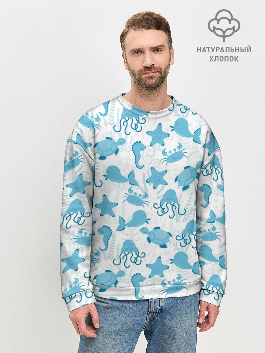 Мужской свитшот базовый / Морские жители