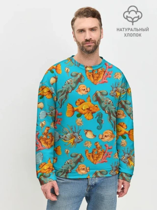 Мужской свитшот базовый / Подводный мир