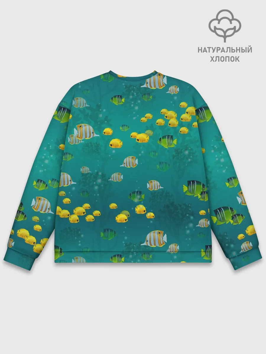 Мужской свитшот базовый / Подводный мир. Рыбки