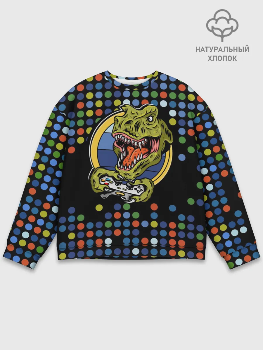 Мужской свитшот базовый / Динозавр-игрок