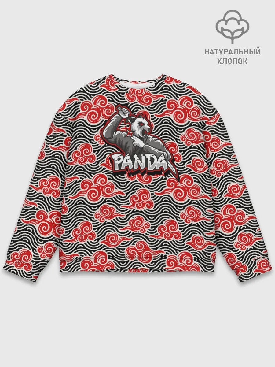 Мужской свитшот базовый / Панда-ниндзя