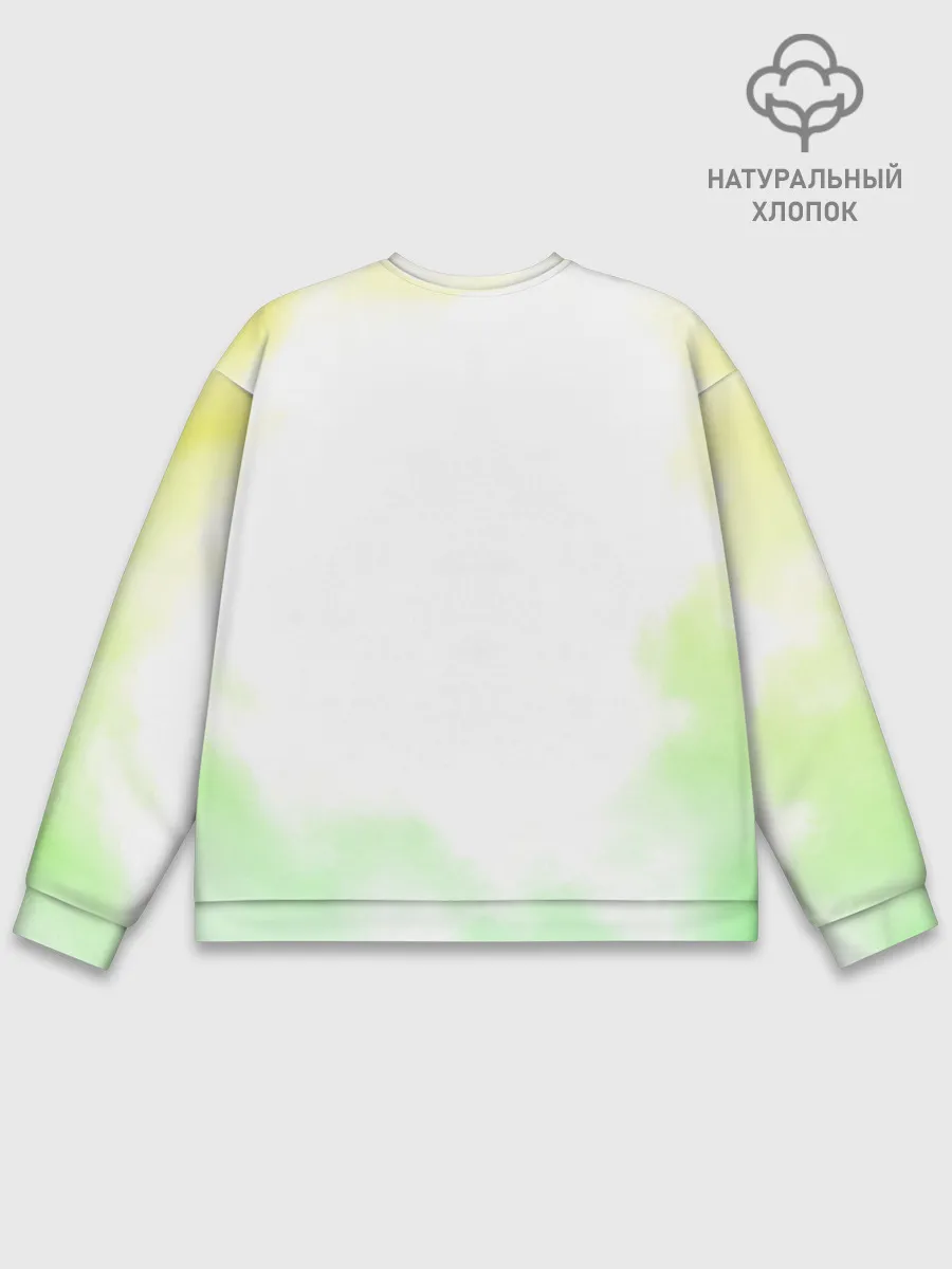 Мужской свитшот базовый / Чёрный клевер Юно кислотный