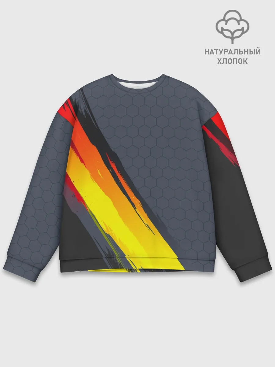 Мужской свитшот базовый / Gray Yellow Style