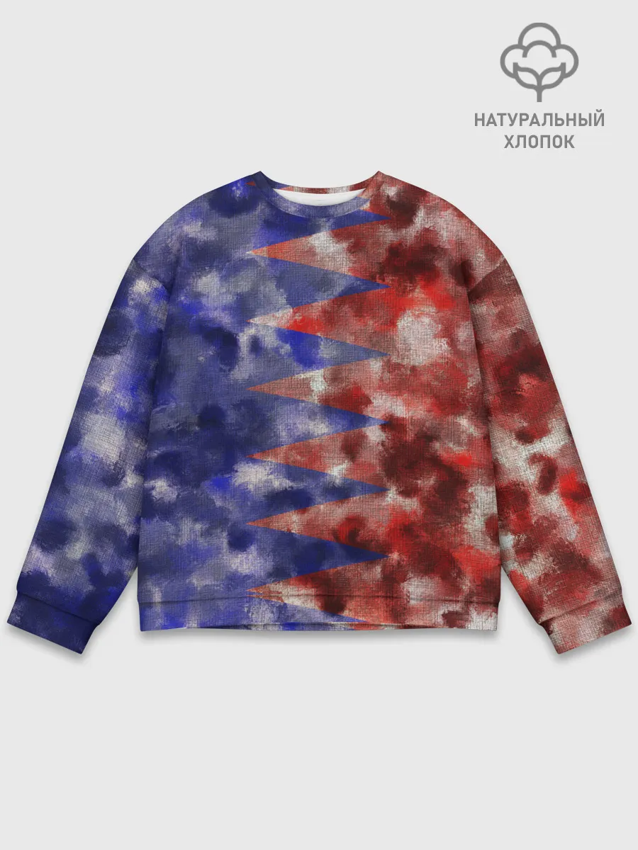 Мужской свитшот базовый / Сине-Красные Разводы
