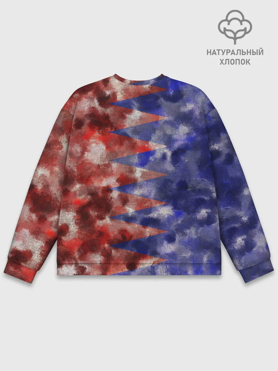 Мужской свитшот базовый / Сине-Красные Разводы