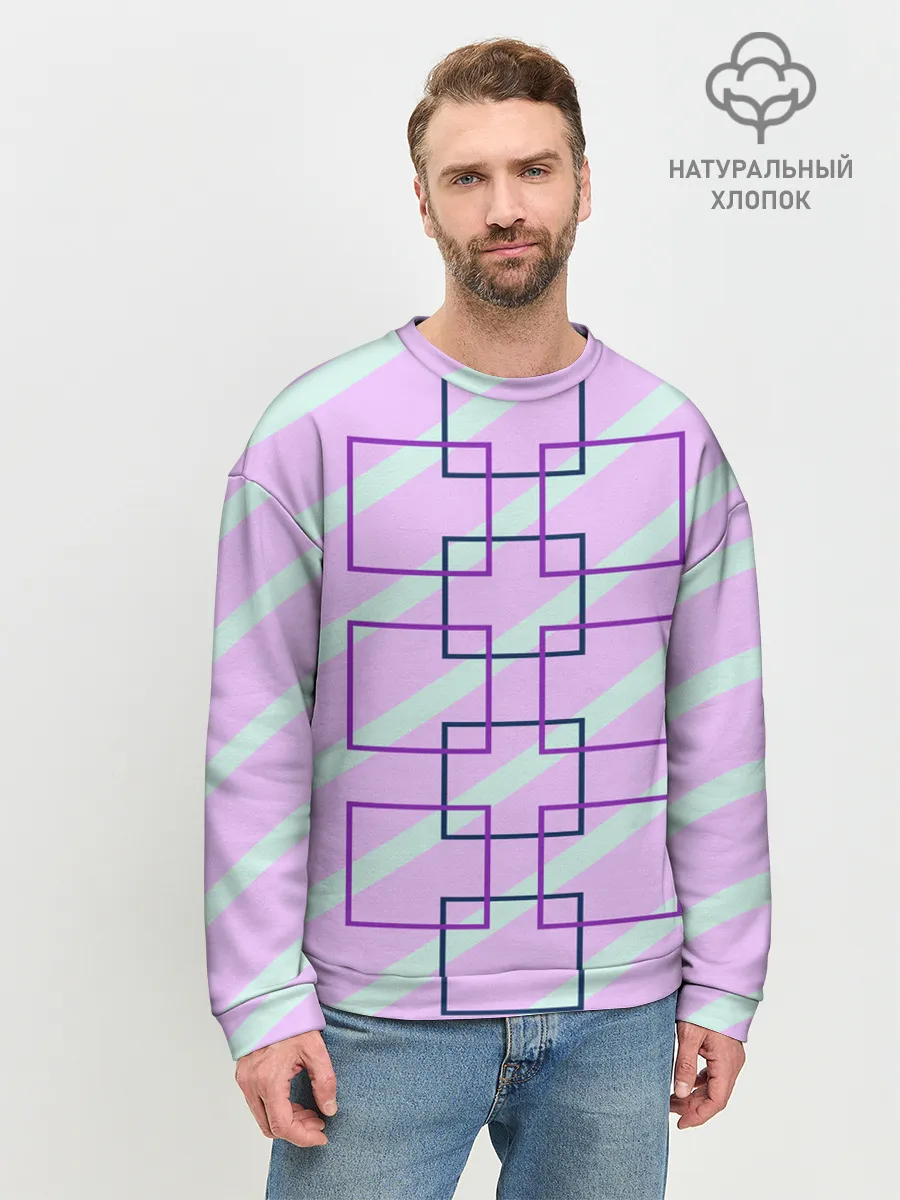 Мужской свитшот базовый / графический: клетка полоска