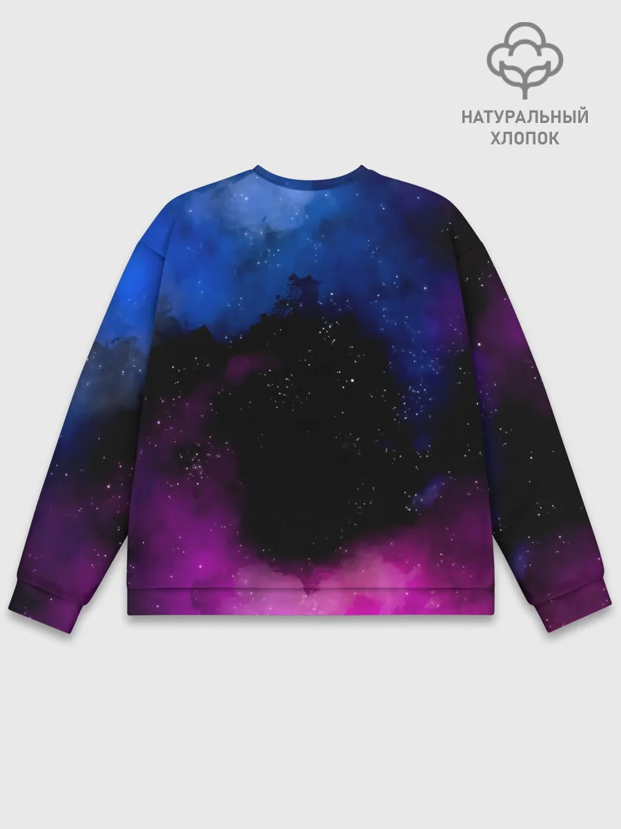 Мужской свитшот базовый / Чёрный клевер космический Юно