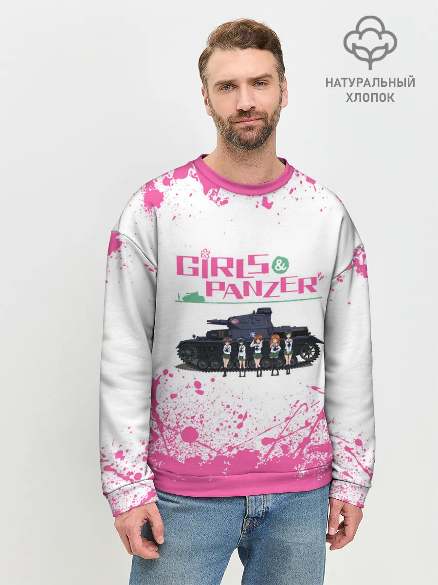 Мужской свитшот базовый / Девушки и танки | Pink
