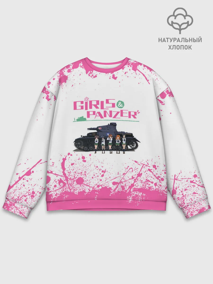 Мужской свитшот базовый / Девушки и танки | Pink