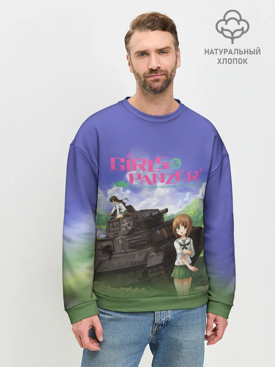 Мужской свитшот базовый / Девушки и танки | Girls und Panzer
