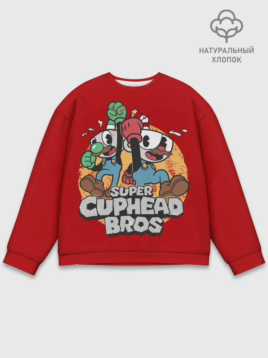 Мужской свитшот базовый / Super Cuphead Bros