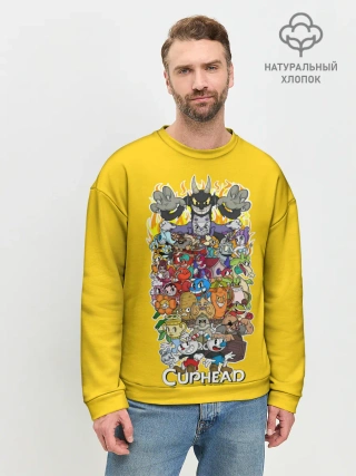 Мужской свитшот базовый / CupHead Family