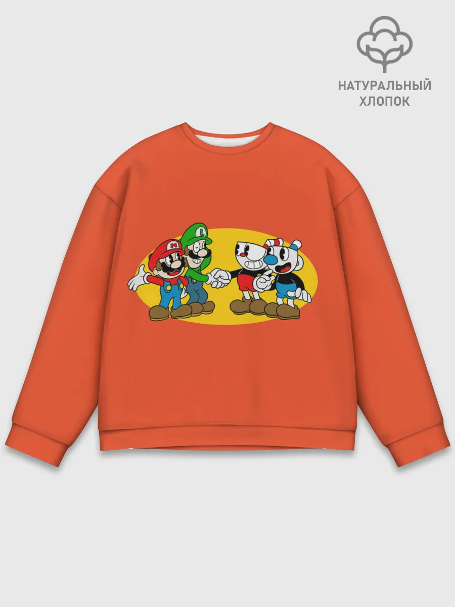 Мужской свитшот базовый / CupHead x Mario