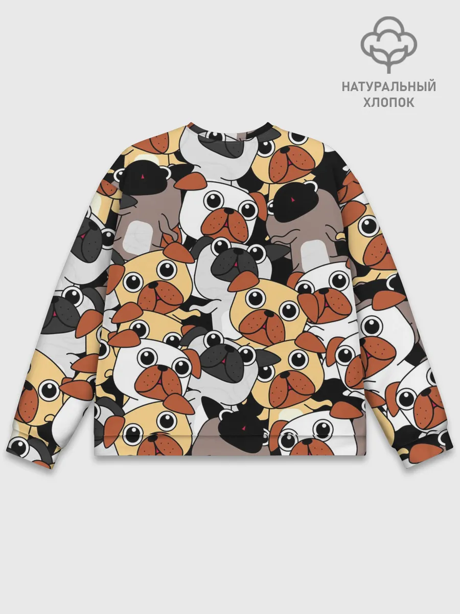 Мужской свитшот базовый / Собаки мопсы