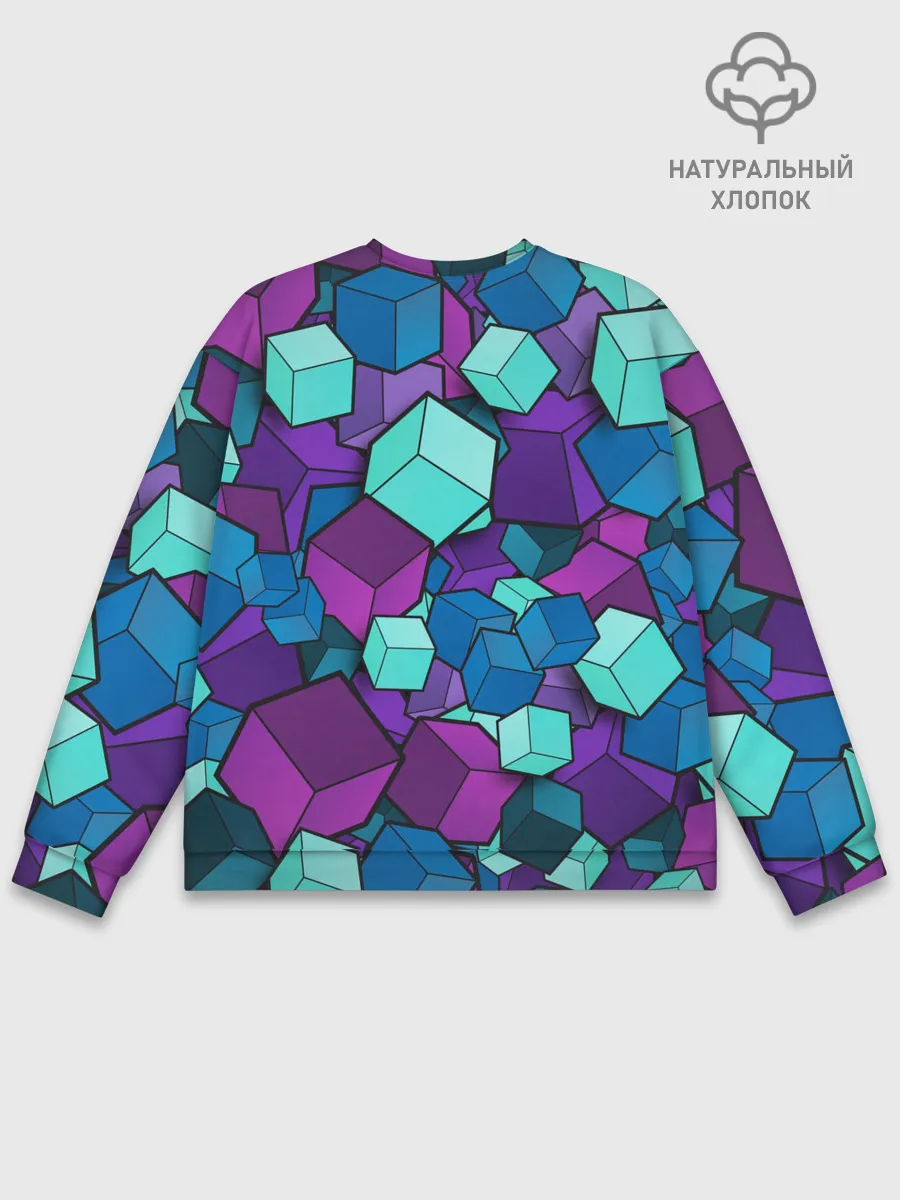 Мужской свитшот базовый / СИРЕНЕВЫЕ КУБЫ