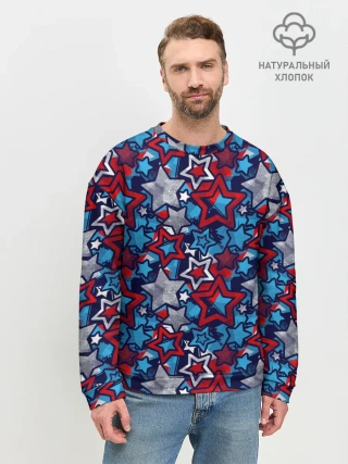 Мужской свитшот базовый / 3D звездочки