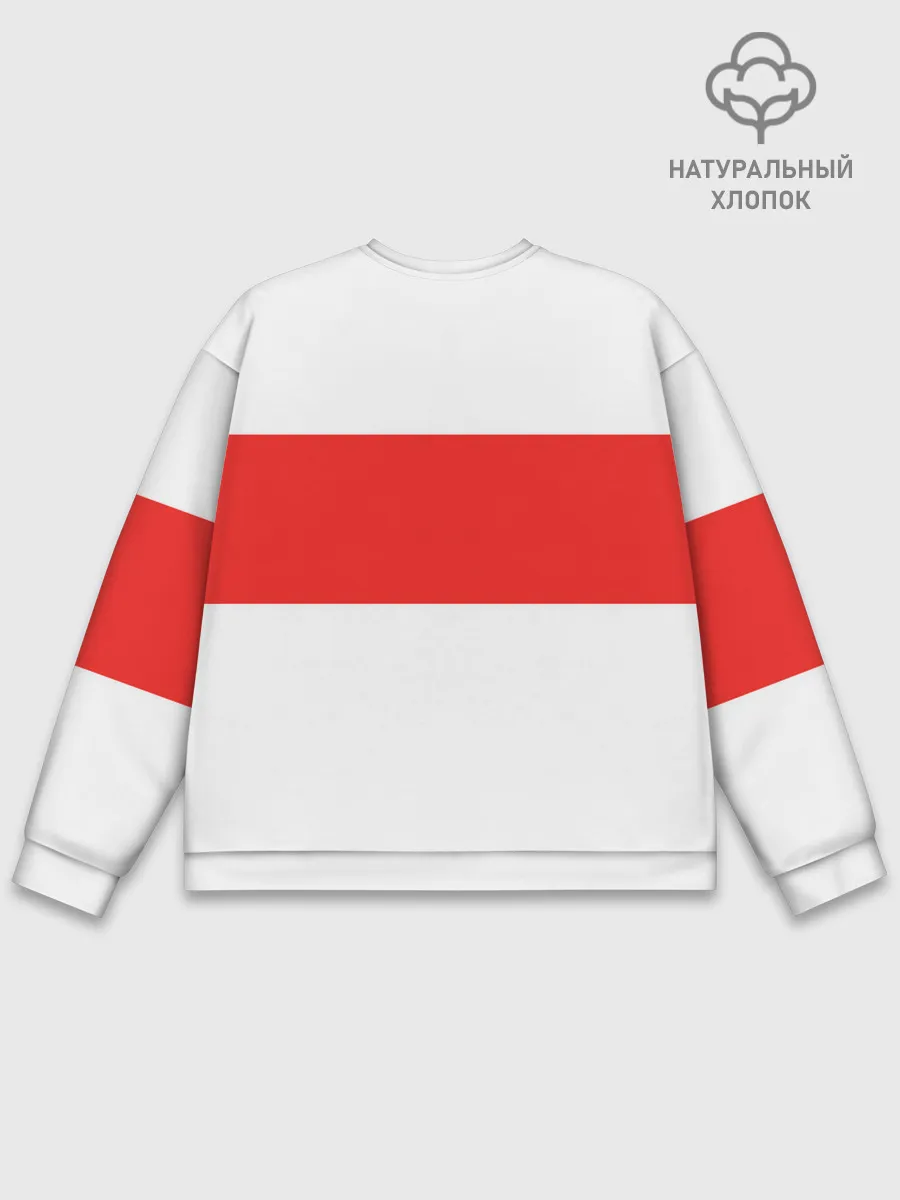 Мужской свитшот базовый / Чёрный клевер Аста красная полоса