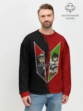 Мужской свитшот базовый / Аста | Юно Чёрный клевер