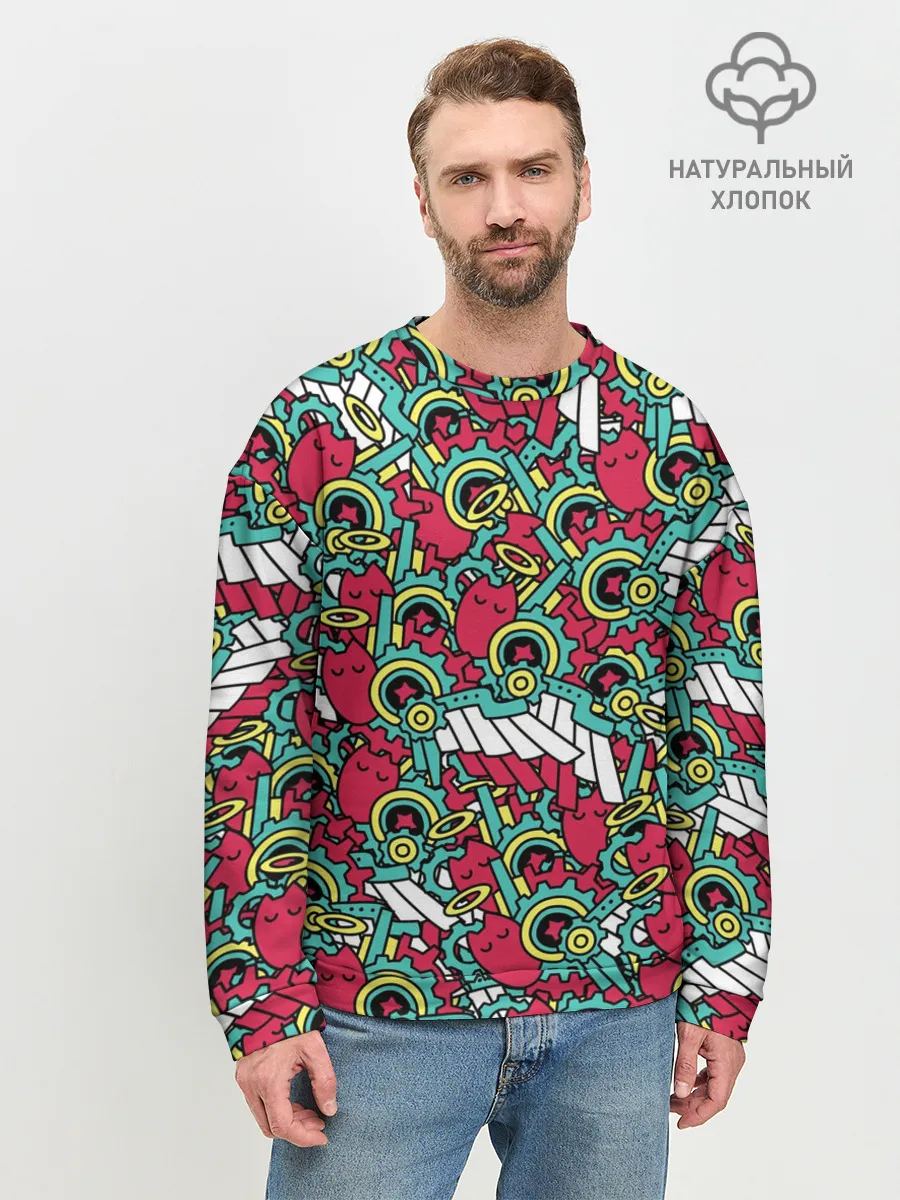 Мужской свитшот базовый / РЭКИ КЯН ПАТТЕРН | SK8