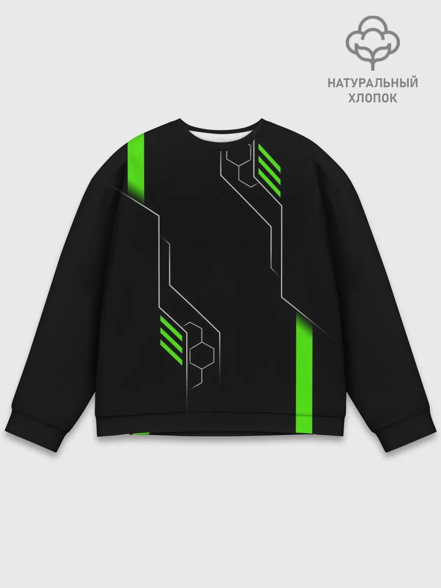 Мужской свитшот базовый / ФУТУРИСТИЧНАЯ БРОНЯ | ЗЕЛЕНАЯ