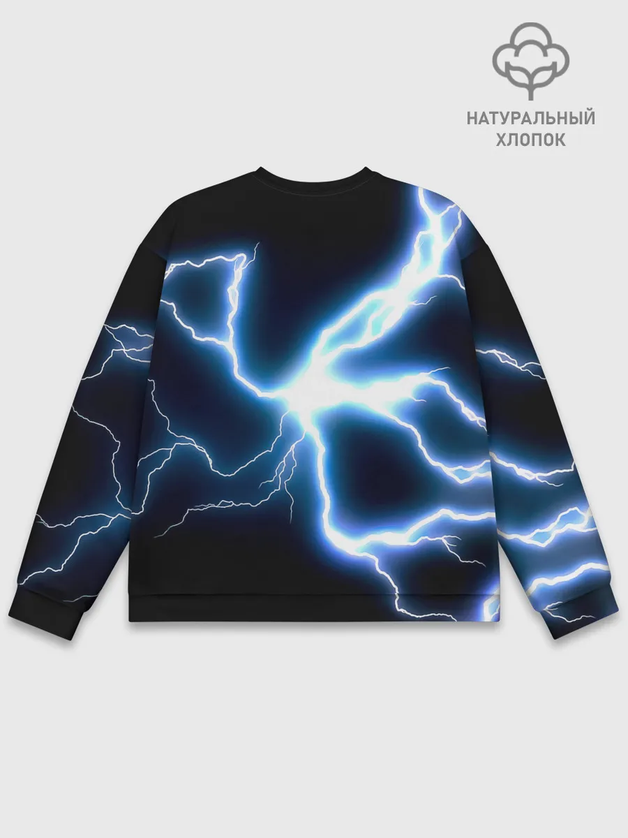 Мужской свитшот базовый / Чёрный клевер удар молнии