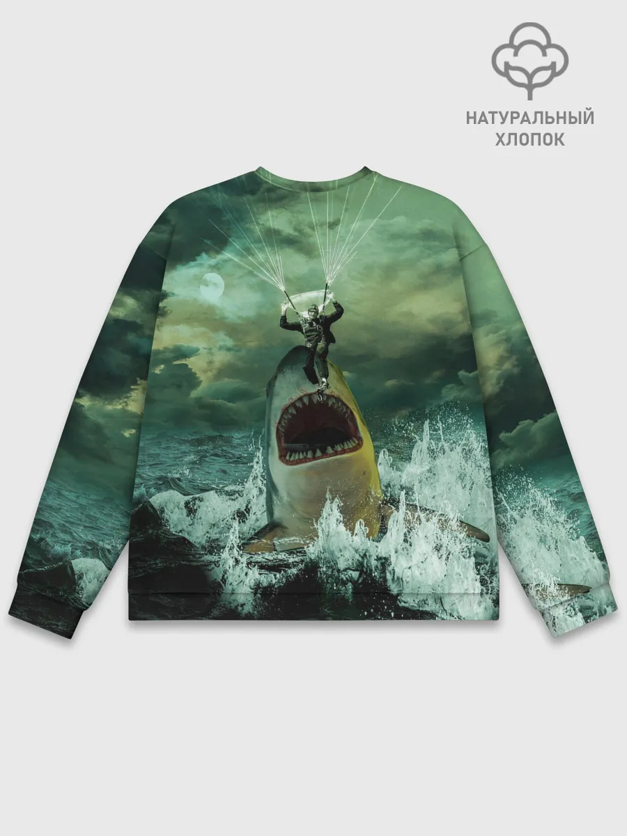 Мужской свитшот базовый / Shark Attack | Акула атакует