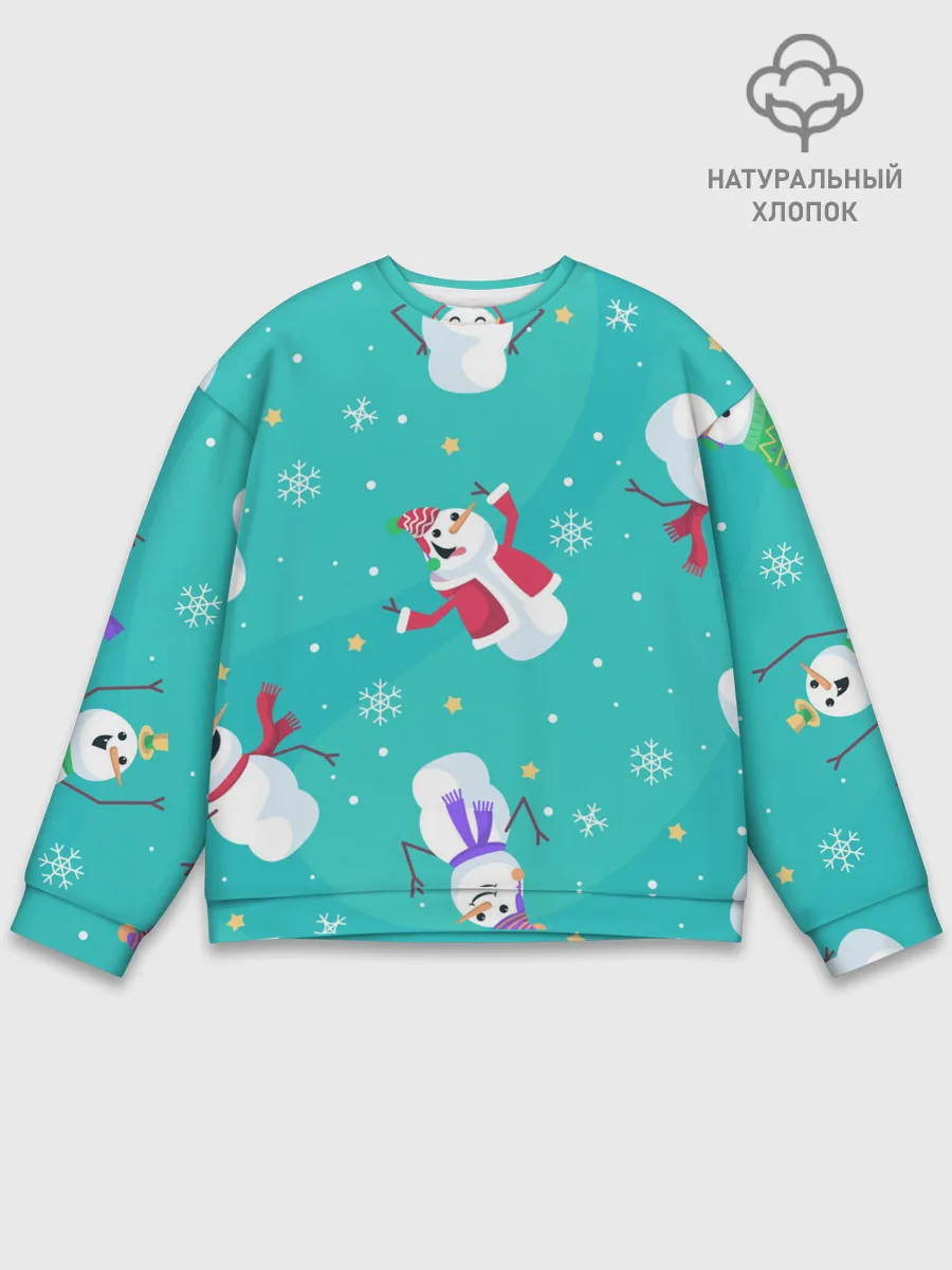 Мужской свитшот базовый / РазНые Снеговики
