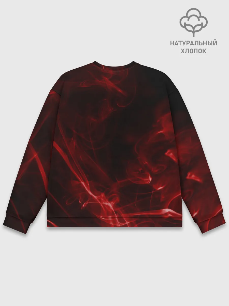 Мужской свитшот базовый / Чёрный Аста красный дым