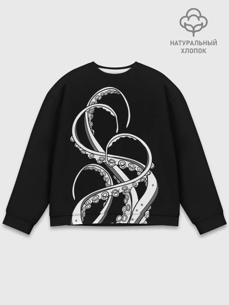 Мужской свитшот базовый / Octopus Black and White