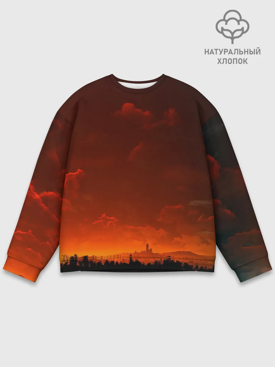 Мужской свитшот базовый / Кровавый закат