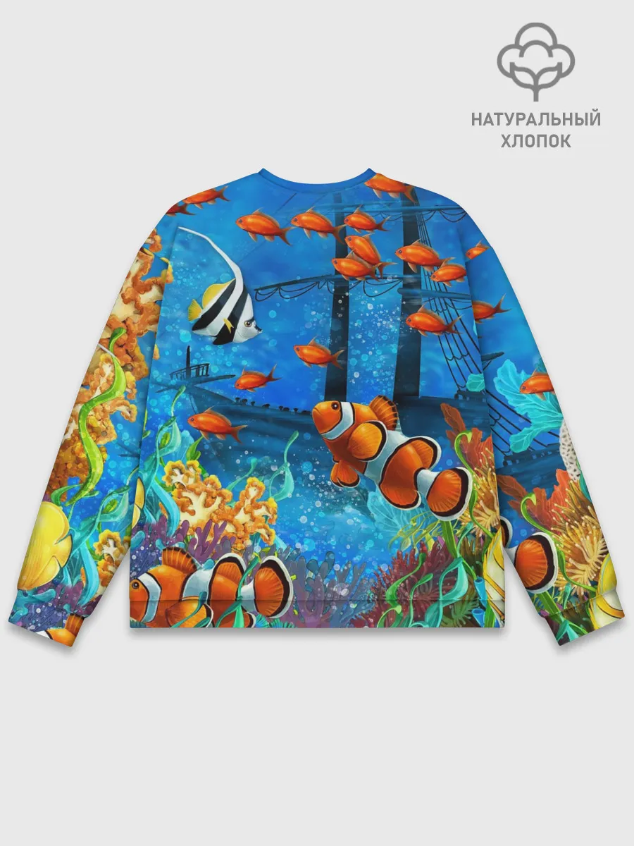 Мужской свитшот базовый / На глубине | Рыбки | Пляжная
