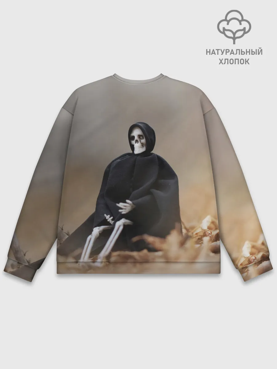 Мужской свитшот базовый / Сидячий Скелет