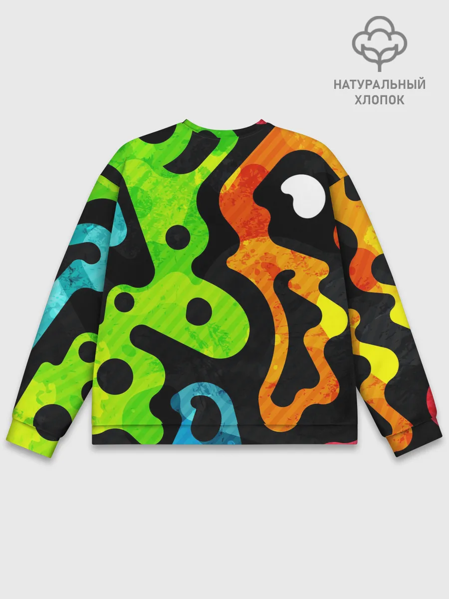 Мужской свитшот базовый / Разноцветные Кляксы Фигуры