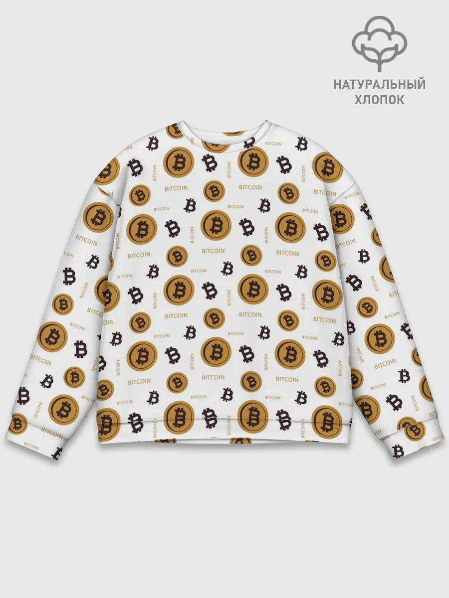 Мужской свитшот базовый / Узор и биткоина | Pattern