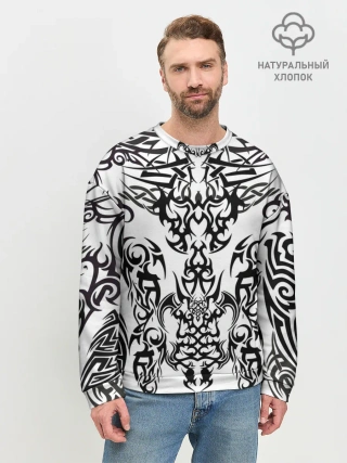 Мужской свитшот базовый / ТАТУ ЧЕРНО БЕЛОЕ УЗОР