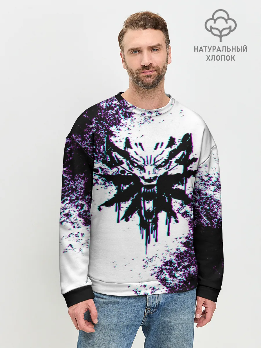 Мужской свитшот базовый / THE WITCHER GLITCH / ГЛИТЧ