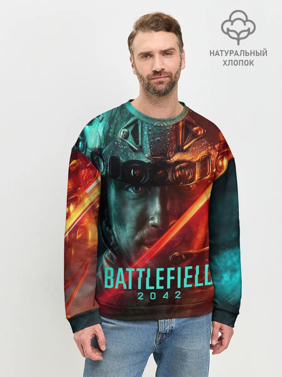Мужской свитшот базовый / Battlefield 2042 Soldier face