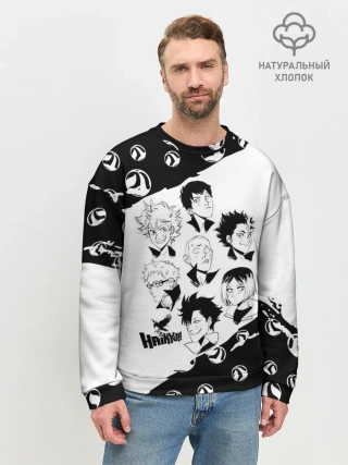 Мужской свитшот базовый / ВОЛЕЙБОЛ!! семь персонажей