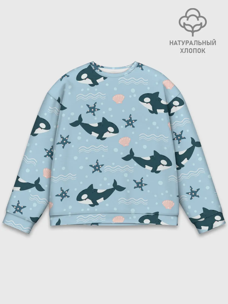 Мужской свитшот базовый / Косатки киты