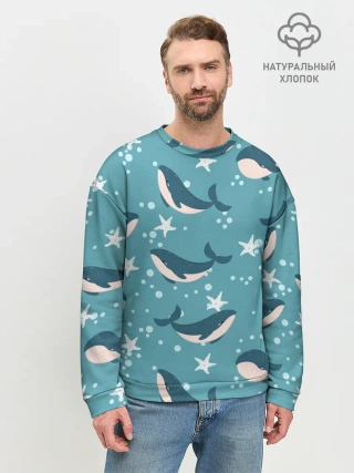 Мужской свитшот базовый / Киты