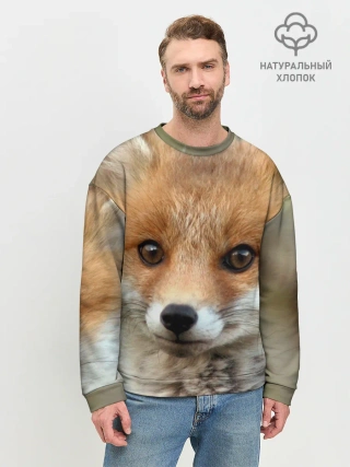 Мужской свитшот базовый / Миленький лисенок