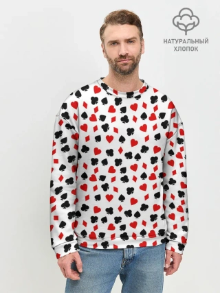 Мужской свитшот базовый / Карточные Масти