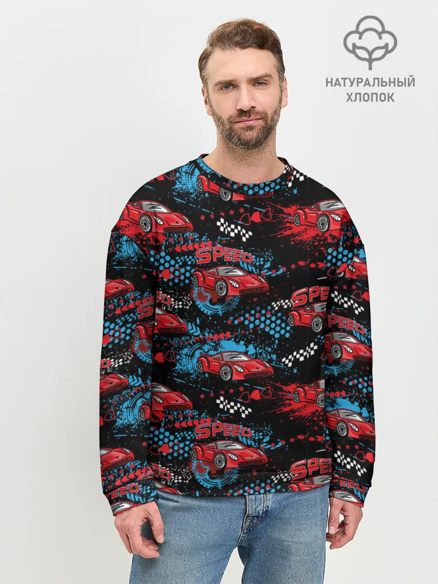 Мужской свитшот базовый / Гоночная машинка