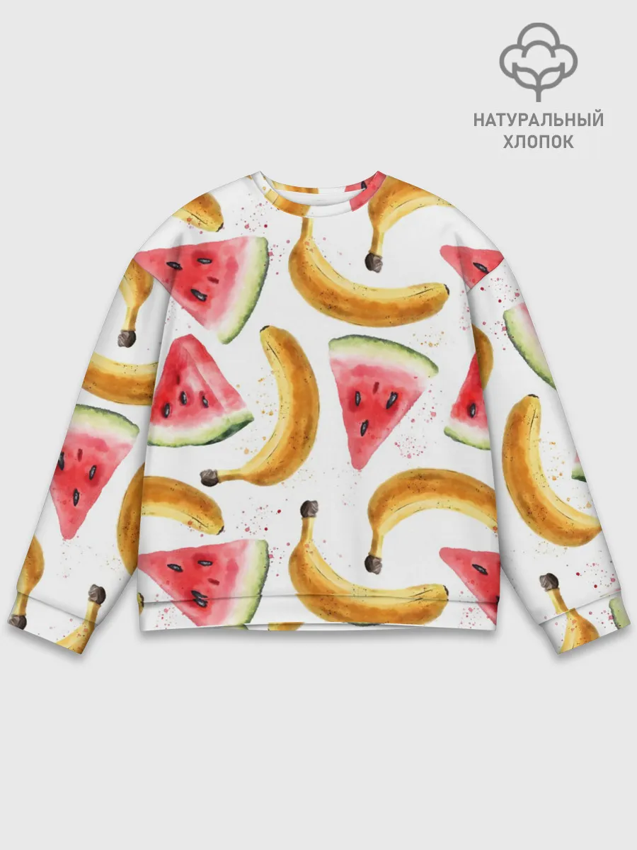 Мужской свитшот базовый / Летний фреш арбуз банан