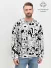 Мужской свитшот базовый / Собаки черно-белое
