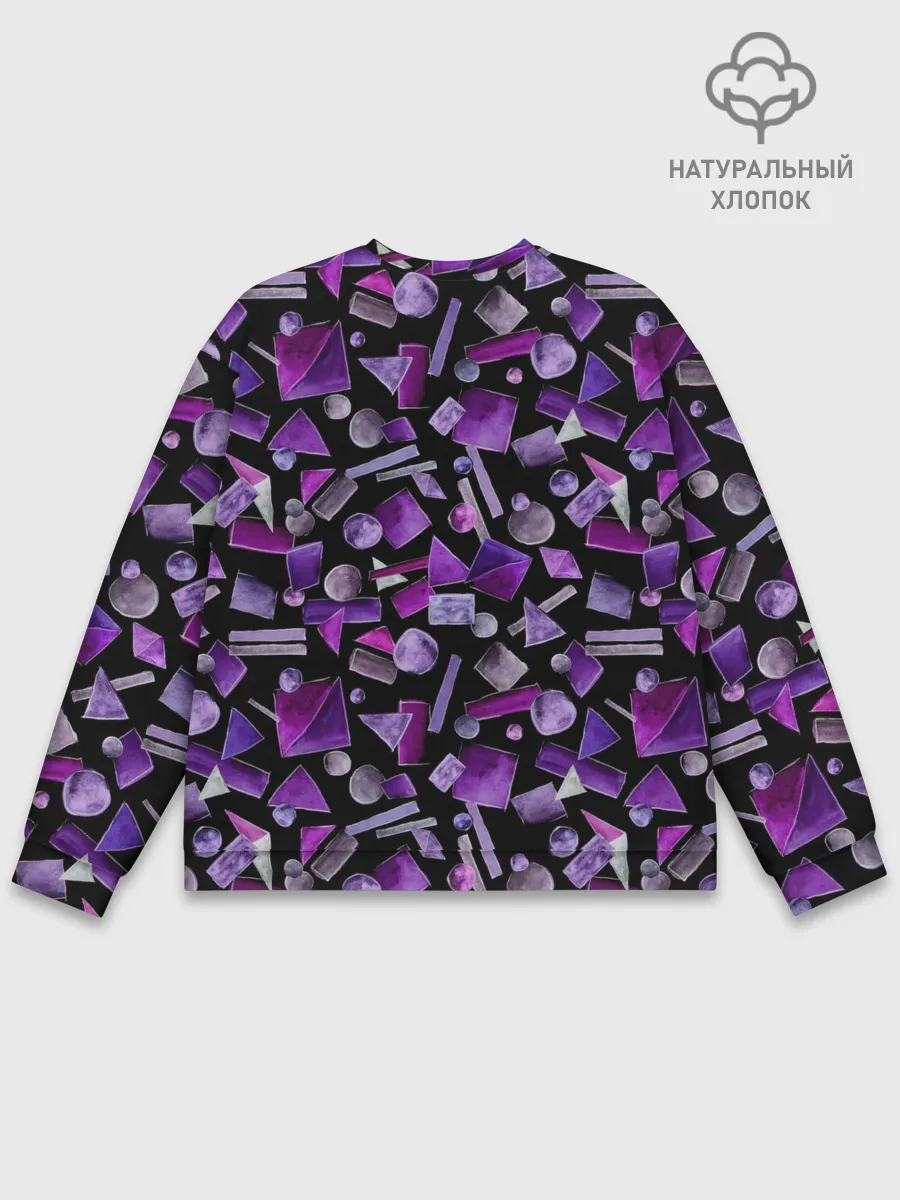 Мужской свитшот базовый / Геометрический фиолетовый